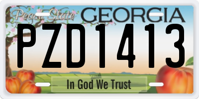 GA license plate PZD1413