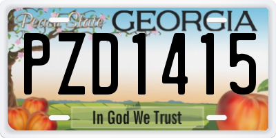 GA license plate PZD1415