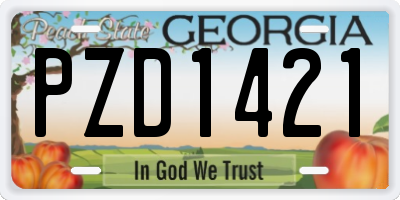 GA license plate PZD1421