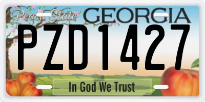 GA license plate PZD1427