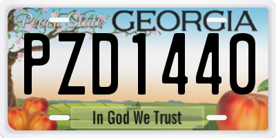 GA license plate PZD1440