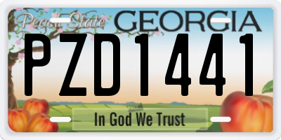 GA license plate PZD1441