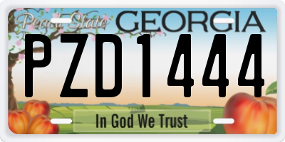 GA license plate PZD1444