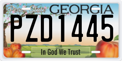 GA license plate PZD1445