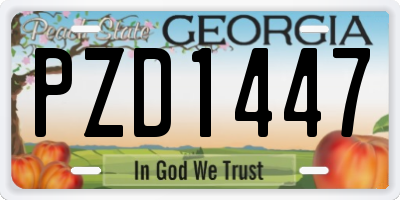 GA license plate PZD1447