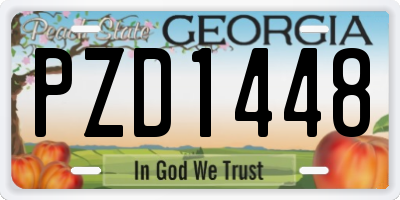 GA license plate PZD1448