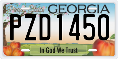 GA license plate PZD1450