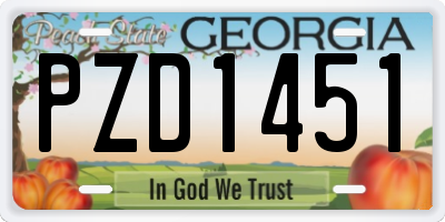 GA license plate PZD1451