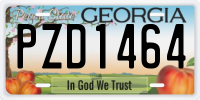 GA license plate PZD1464