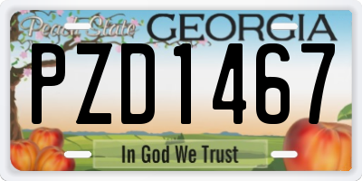 GA license plate PZD1467