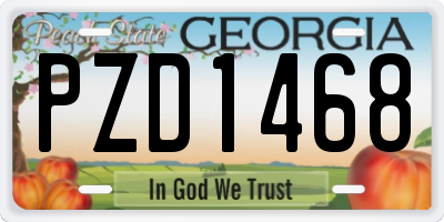 GA license plate PZD1468