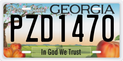 GA license plate PZD1470
