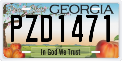 GA license plate PZD1471