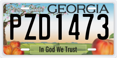GA license plate PZD1473