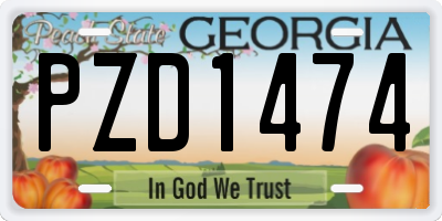 GA license plate PZD1474