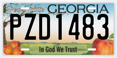 GA license plate PZD1483