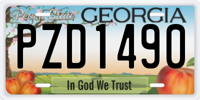 GA license plate PZD1490