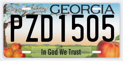 GA license plate PZD1505
