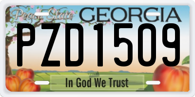 GA license plate PZD1509