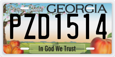 GA license plate PZD1514