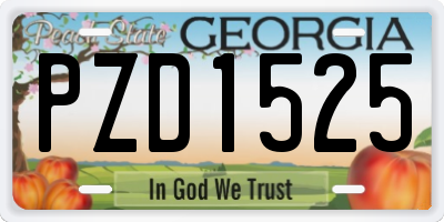GA license plate PZD1525