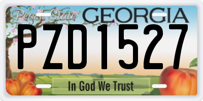 GA license plate PZD1527
