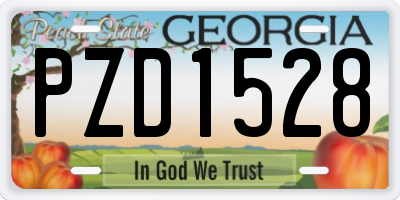 GA license plate PZD1528