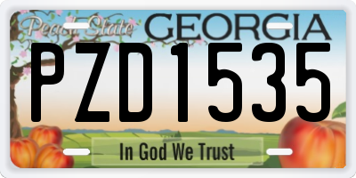 GA license plate PZD1535