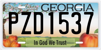 GA license plate PZD1537