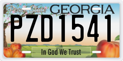 GA license plate PZD1541