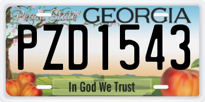 GA license plate PZD1543