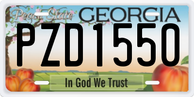 GA license plate PZD1550