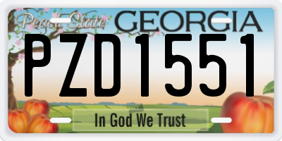 GA license plate PZD1551