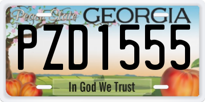 GA license plate PZD1555