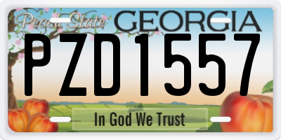 GA license plate PZD1557