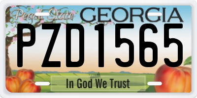 GA license plate PZD1565