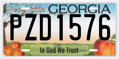 GA license plate PZD1576
