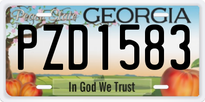 GA license plate PZD1583