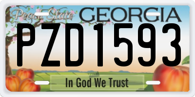 GA license plate PZD1593