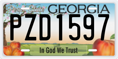 GA license plate PZD1597