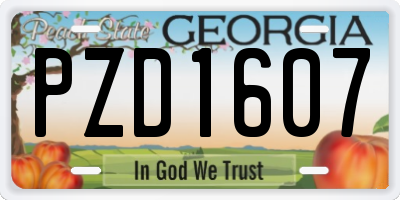 GA license plate PZD1607