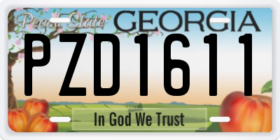 GA license plate PZD1611