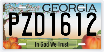 GA license plate PZD1612