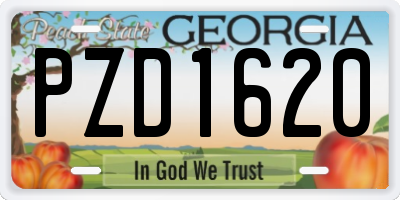 GA license plate PZD1620