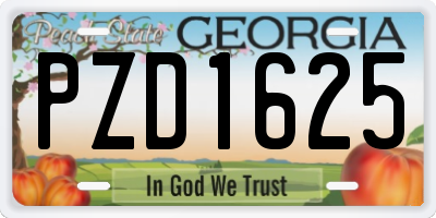 GA license plate PZD1625