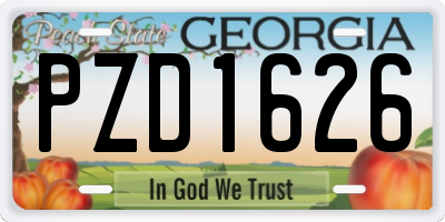GA license plate PZD1626