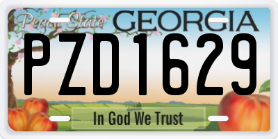 GA license plate PZD1629