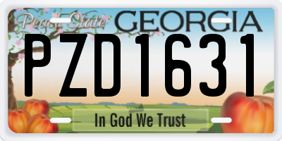 GA license plate PZD1631