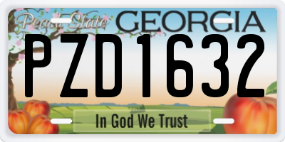 GA license plate PZD1632