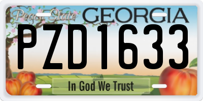 GA license plate PZD1633